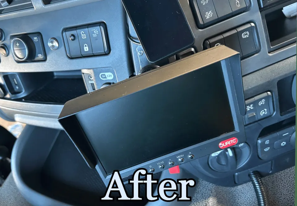 HGV cab dashboard screen and console after a deep clean